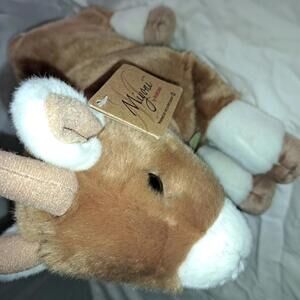 Miyoni Plush Stuffed Animal - Adorable Brown and White Goat